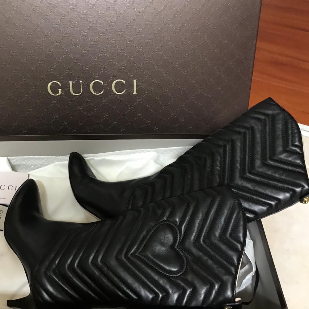 Gucci Black Leather Boots